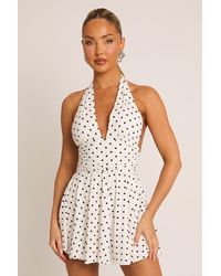 Rebellious Fashion - Halter Plunge Neck Mini Dress - Lyst