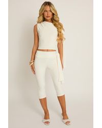 Rebellious Fashion - Tie Shoulder Top And Capri Pants Co-Ord Set - Lyst