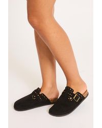 Rebellious Fashion - Faux Suede Stud Detail Mules - Lyst