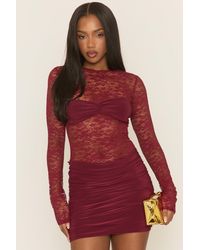 Rebellious Fashion - Lace Gathered Bust Mini Dress - Lyst