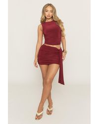 Rebellious Fashion - Ruched Sleeveless Cropped Top & Mini Skirt Co-Ord Set - Lyst