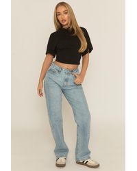Rebellious Fashion - Denim Extra Long Straight Leg Jeans - Lyst