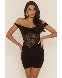 Rebellious Fashion - Lace Off Shoulder Mini Dress - Lyst