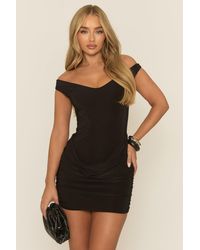 Rebellious Fashion - Off Shoulder Drape Front Mini Dress - Lyst