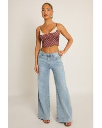 Rebellious Fashion - Washed Seam Detail Wide Leg Jeans - Lyst