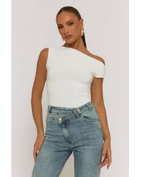 Rebellious Fashion - Asymmetric Off Shoulder Bodysuit - Lyst