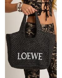 Rebellious Fashion - Logo Detail Woven Raffia Tote Bag - Lyst