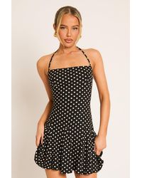 Rebellious Fashion - Polka Dot Godet Hem Mini Dress - Lyst