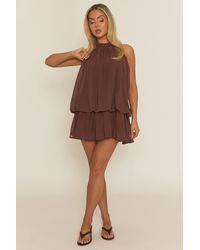 Rebellious Fashion - Halterneck Blouson Mini Dress - Lyst