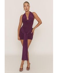 Rebellious Fashion - Cowl Neck Drape Front Mini Dress - Lyst