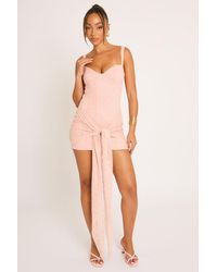 Rebellious Fashion - Lace Corset Detail Drape Mini Dress - Lyst