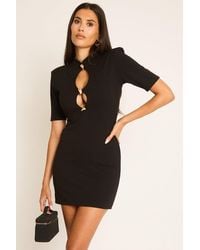 Rebellious Fashion - Shoulder Pad Trim Detail Mini Dress - Lyst