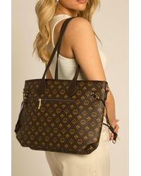 Rebellious Fashion - Logo Detail Faux Leather 2 Piece Oversized Bag - Lyst