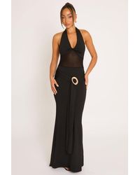 Rebellious Fashion - Semi Sheer Trim Detail Maxi Dress - Lyst