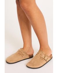 Rebellious Fashion - Faux Suede Stud Detail Mules - Lyst