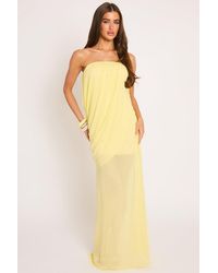 Rebellious Fashion - Bandeau Mesh Overlay Maxi Dress - Lyst