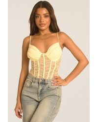 Rebellious Fashion - Lace Corset Detail Bodysuit - Lyst
