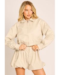 Rebellious Fashion - Cropped Zip Through Bomber Jacket - Lyst