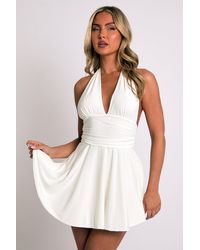 Rebellious Fashion - Halter Plunge Neck Mini Dress - Lyst