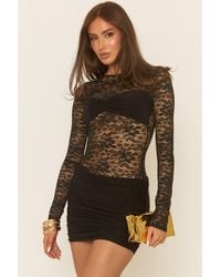 Rebellious Fashion - Lace Gathered Bust Mini Dress - Lyst