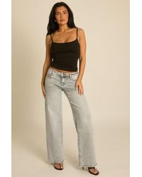 Rebellious Fashion - Washed Stretch Denim Low Rise Jeans - Lyst