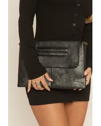 Rebellious Fashion - Faux Leather Envelope Clutch Bag - Lyst