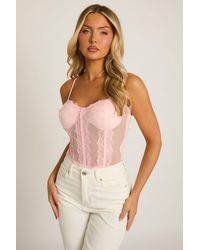 Rebellious Fashion - Lace Corset Detail Bodysuit - Lyst