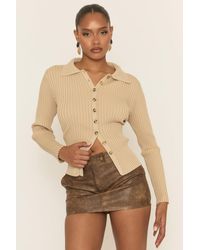 Rebellious Fashion - Button Up Rib Knit Cardigan - Lyst