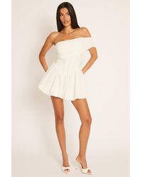Rebellious Fashion - Off Shoulder Corset Puffball Mini Dress - Lyst