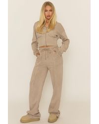 Rebellious Fashion - Dove Acid Wash Zip Through Corset Hoodie Loungewear Co-Ord Set - Lyst
