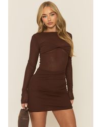 Rebellious Fashion - Twist Front Long Sleeve Mini Dress - Lyst