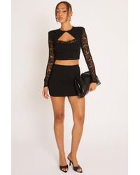 Rebellious Fashion - Lace Long Sleeve Top And Mini Skirt Co-Ord Set - Lyst