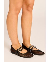 Rebellious Fashion - Mesh Buckled Ballet Flats - Lyst