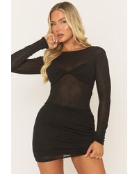 Rebellious Fashion - Twist Front Long Sleeve Mini Dress - Lyst