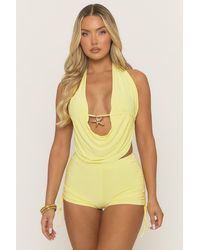 Rebellious Fashion - Starfish Trim Top And Ruched Short Co-Ord Set - Lyst