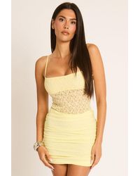 Rebellious Fashion - Lace Ruched Drape Mini Dress - Lyst