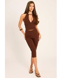Rebellious Fashion - Cut Out Halter Top And Capri Pants Co-Ord Set - Lyst