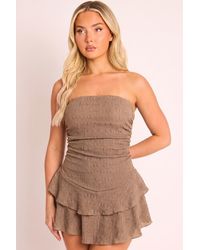 Rebellious Fashion - Bandeau Textured Flippy Playsuit - Lyst