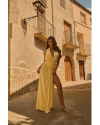 Rebellious Fashion - Split Hem Drape Maxi Dress - Lyst