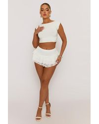 Rebellious Fashion - Ruffle Lace Mini Skirt - Lyst