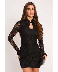 Rebellious Fashion - Lace High Neck Mini Dress - Lyst