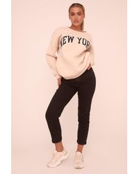 Rebellious Fashion - High Waist Stretch Turn Up Hem Mom Jeans - Lyst