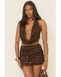 Rebellious Fashion - Sequin Halter Top And Mini Skirt Co-Ord Set - Lyst