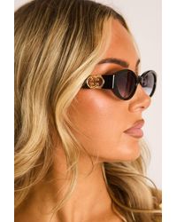 Rebellious Fashion - Logo Detail Oval Sunglasses - Lyst