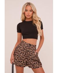 Rebellious Fashion - Leopard Print Tailored Shorts - Lyst