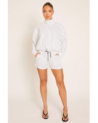 Rebellious Fashion - High Neck Zip Up Jacket And Shorts Co-Ord Set - Lyst