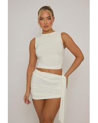 Rebellious Fashion - Ruched Sleeveless Cropped Top & Mini Skirt Co-Ord Set - Lyst