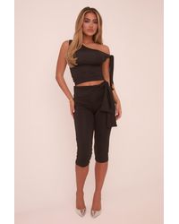 Rebellious Fashion - Knot Detail Tie Side Top & Capri Pants Co-Ord Set - Lyst