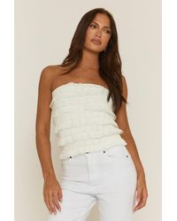 Rebellious Fashion - Broderie Ruffle Bandeau Top - Lyst