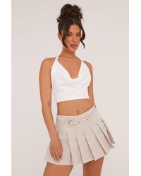 Rebellious Fashion - Pleated Belt Detail Micro Mini Skirt - Lyst